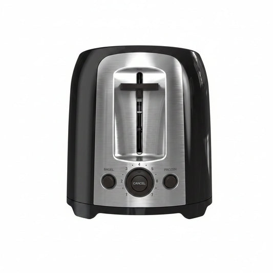 Compact Stainless Steel 2-Slice Toaster – Modern Breakfast Bread Toaster