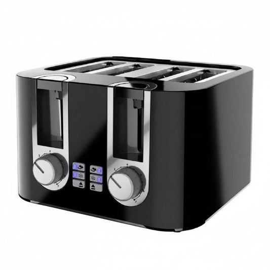 4-Slice Stainless Steel Toaster – Modern Extra Wide Slot Bread Toaster