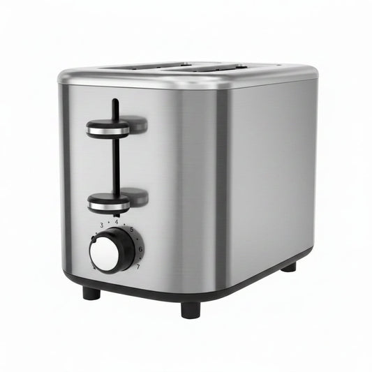 Stainless Steel 2-Slice Compact Toaster – Modern Kitchen Bread Toaster